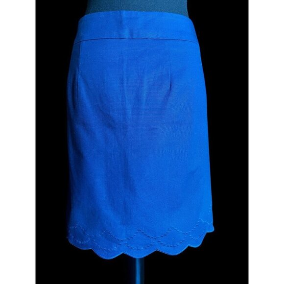 Talbots Skirt Womens Blue SIZE 6 Scalloped Hem WORK PROFESSIONAL CHURCH - Picture 3 of 7